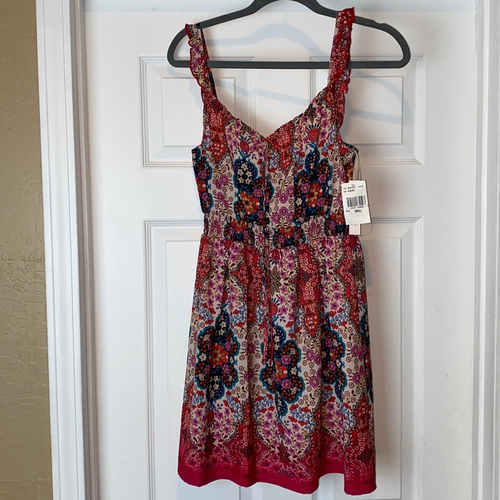 Xtraordinary Blush Red Floral Print Dress (Juniors)